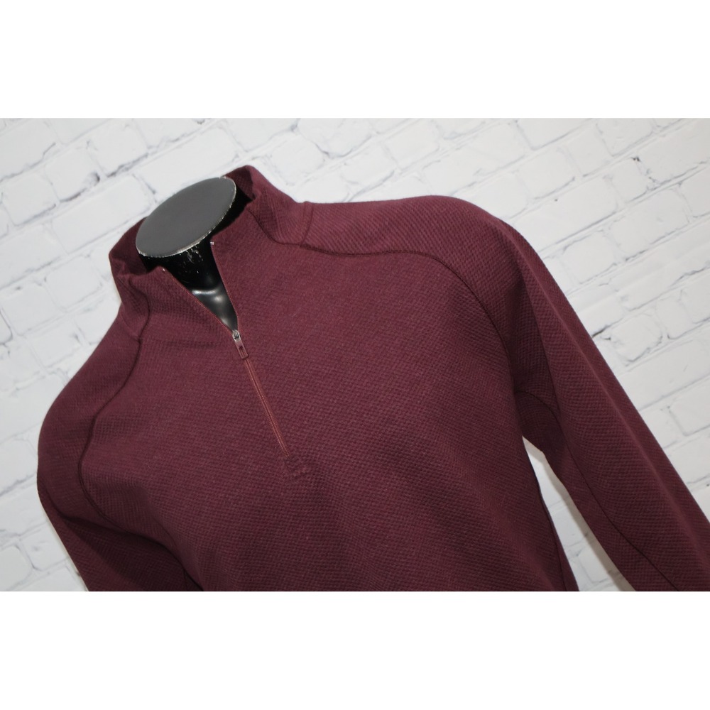 VRST 1/4 Zip Pullover Mens XL Burgundy Waffle Knit Performance Polyester Blend
